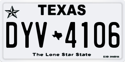 TX license plate DYV4106