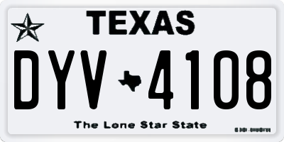 TX license plate DYV4108
