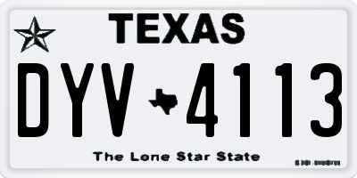 TX license plate DYV4113