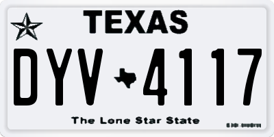 TX license plate DYV4117