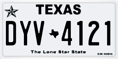 TX license plate DYV4121