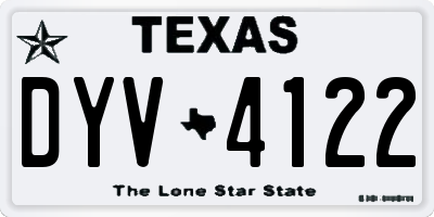 TX license plate DYV4122