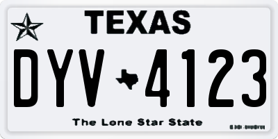 TX license plate DYV4123