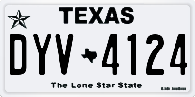 TX license plate DYV4124