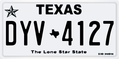 TX license plate DYV4127