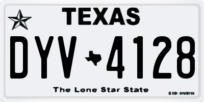 TX license plate DYV4128