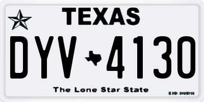 TX license plate DYV4130