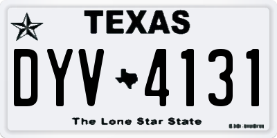 TX license plate DYV4131