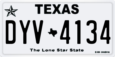 TX license plate DYV4134