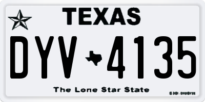 TX license plate DYV4135