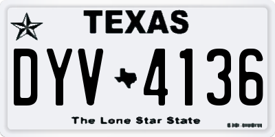 TX license plate DYV4136