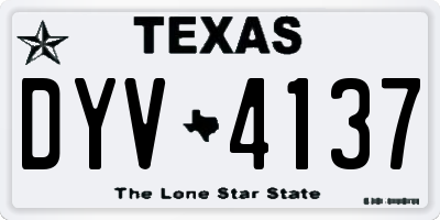 TX license plate DYV4137