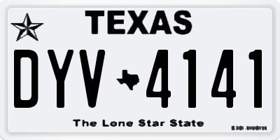 TX license plate DYV4141