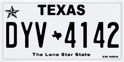 TX license plate DYV4142