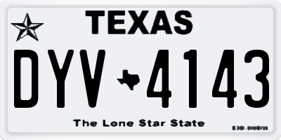 TX license plate DYV4143
