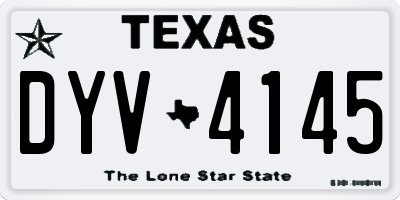 TX license plate DYV4145