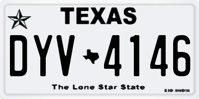 TX license plate DYV4146