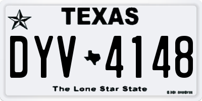 TX license plate DYV4148