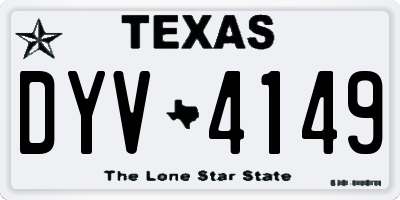TX license plate DYV4149