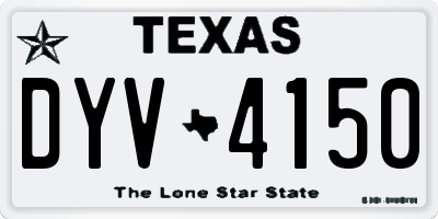 TX license plate DYV4150