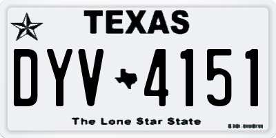 TX license plate DYV4151