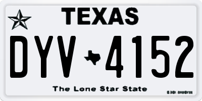 TX license plate DYV4152