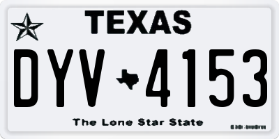 TX license plate DYV4153