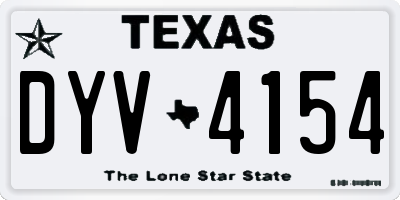 TX license plate DYV4154
