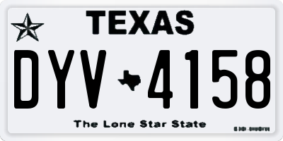 TX license plate DYV4158