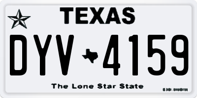 TX license plate DYV4159