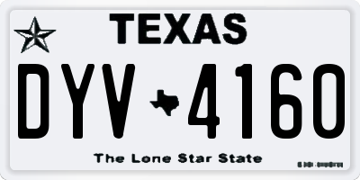 TX license plate DYV4160