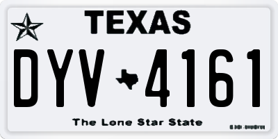 TX license plate DYV4161