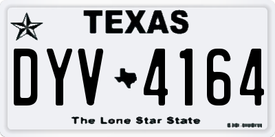 TX license plate DYV4164