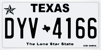 TX license plate DYV4166