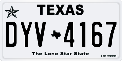 TX license plate DYV4167