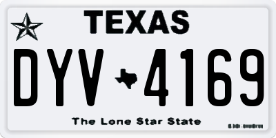 TX license plate DYV4169