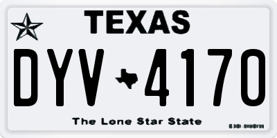TX license plate DYV4170