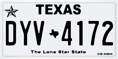 TX license plate DYV4172