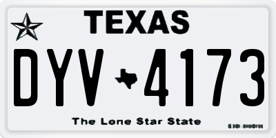 TX license plate DYV4173