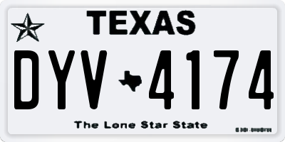 TX license plate DYV4174