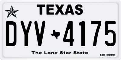 TX license plate DYV4175