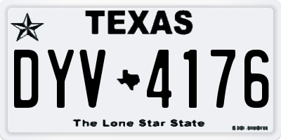 TX license plate DYV4176