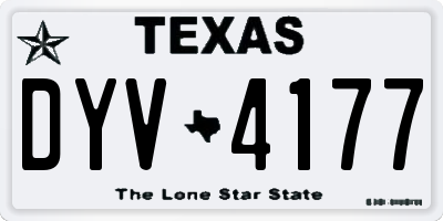 TX license plate DYV4177