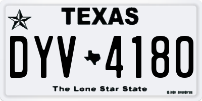 TX license plate DYV4180