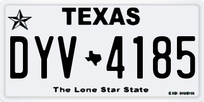 TX license plate DYV4185