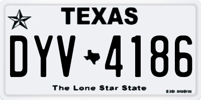TX license plate DYV4186