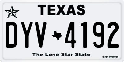 TX license plate DYV4192