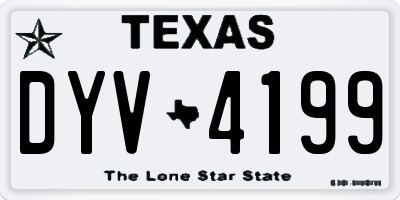 TX license plate DYV4199