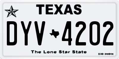TX license plate DYV4202