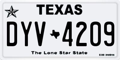 TX license plate DYV4209